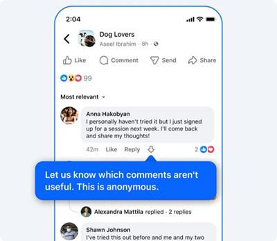 Facebook thử nghiệm nút 'hạ cấp' bình luận