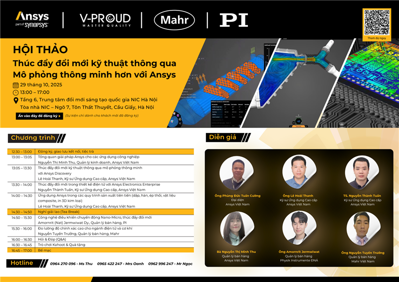 ANSYS ĐỒNG HÀNH CÙNG CỘNG ĐỒNG KỸ SƯ: HỘI THẢO CHUYÊN SÂU VỀ MÔ PHỎNG THÔNG MINH DIỄN RA VÀO 29/10
