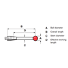 Renishaw Stylus M2 A-5000-4158 Diameter 8 mm length 11 mm ruby for CMM 3D