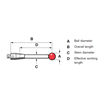 Renishaw Stylus M2 A-5003-0065 Diameter 4 mm length 50 mm ruby for CMM 3D