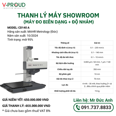 Máy đo biên dạng + độ nhám Mahr MARSURF CD 140A (thanh lý)