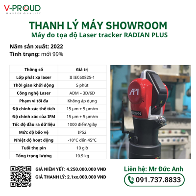 Máy đo tọa độ Laser tracker RADIAN PLUS (thanh lý)